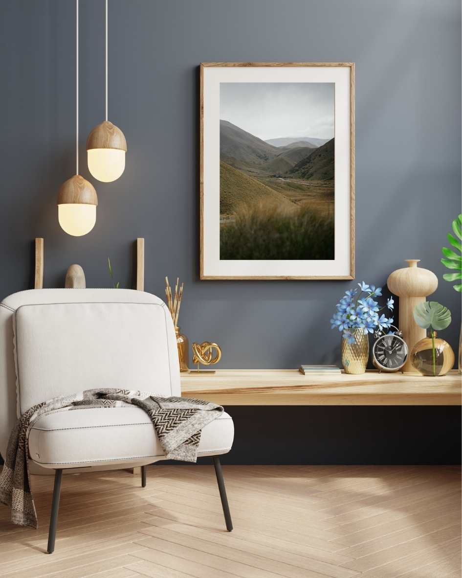 Blue accent wall
